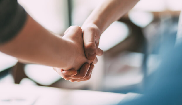 close up. image of a business handshake in the office.