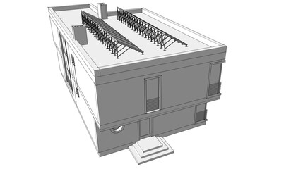 house architecture design 3d illustration