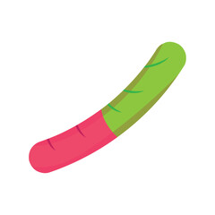 Isolated colored worm candy icon Vector