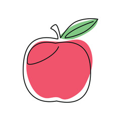 apple fruit line drawing