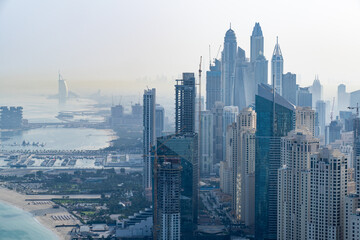 Fototapeta na wymiar Skyline, Downtown in Dubai Marina