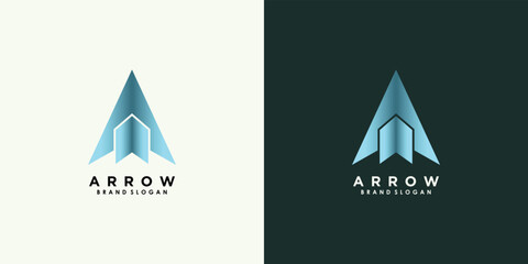 arrow logo design vector with creative unique concept