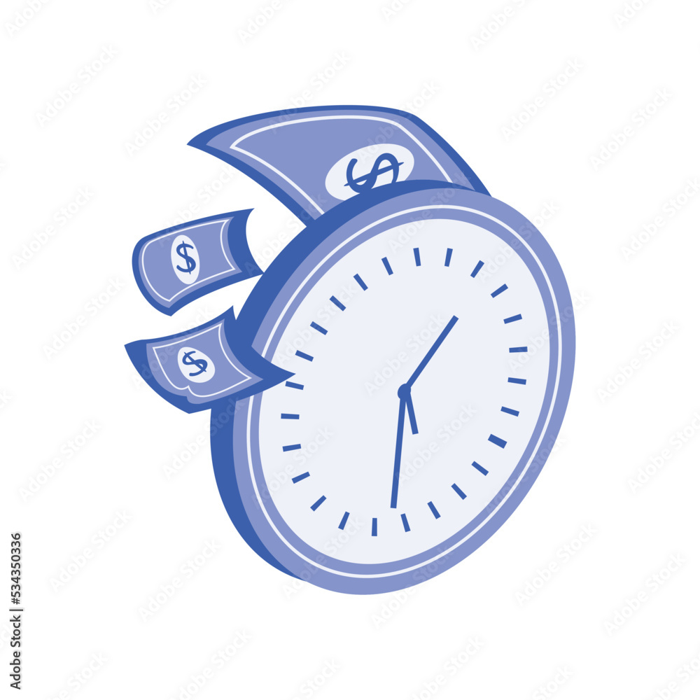 Wall mural time clock money business