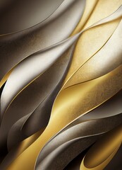 Obraz premium abstract and modern background with asymmetrical pattern and organic lines in shiny golden and silver colors