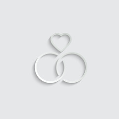  line Wedding icon. Wedding rings black icon. Wedding symbol, vector illustration