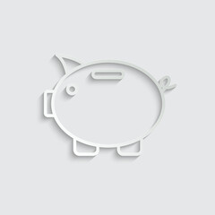 line Money icon. Piggy bank - saving money icon