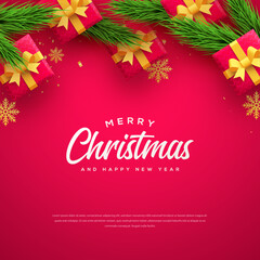 Fototapeta na wymiar Merry christmas and happy new year background illustration