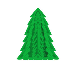 Christmas tree, colored drawing of a Christmas tree, on a transparent background, for holiday decoration, for creativity and printing