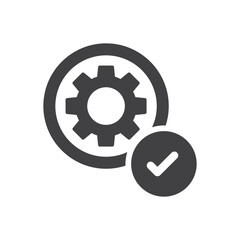 Setting Done Icon - Gear With Approved Icon