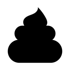 Black bunch poop icon. Vector illustration. Stock image. 