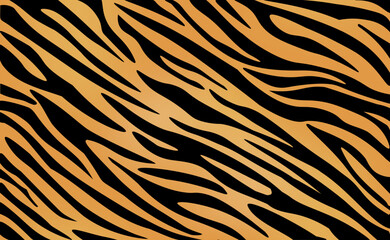 Tiger skin. Vector seamless texture. Striped animal pattern