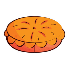 Isolated colored autumn pumpkin pie icon Vector