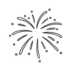 Hand drawn fireworks doodle. Vector illustration isolated on white background