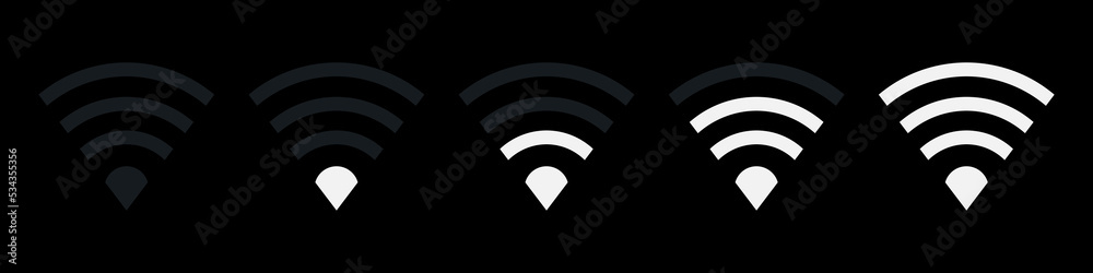 Wall mural modern wi-fi icons. wireless and wifi symbol. wi-fi signal symbol for apps and websites. internet co