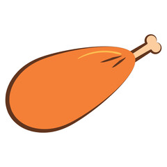 Isolated roasted chicken icon Flat design Vector