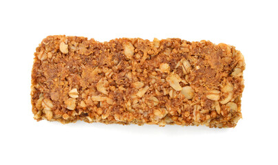 Honey bars with peanuts on white background