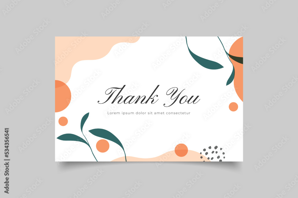 Sticker thank you card template design with abstract background - Stickers