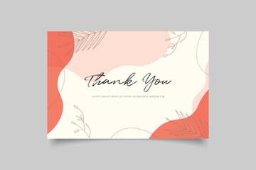Naklejka na ściany i meble thank you card template design with abstract background