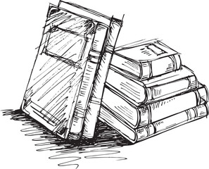 doodle set of book, vector illustration. 
