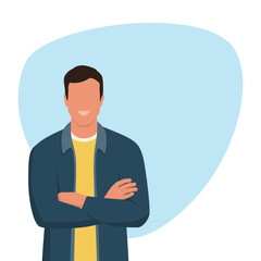 Confident man smiling with crossed arms