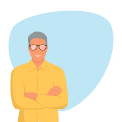 Happy senior with crossd arms