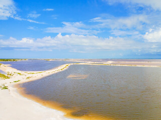Salt lagoon in Las Coloradas, Yucatan, Mexico