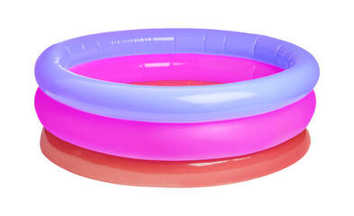 Colorful inflatable rubber pool on white background