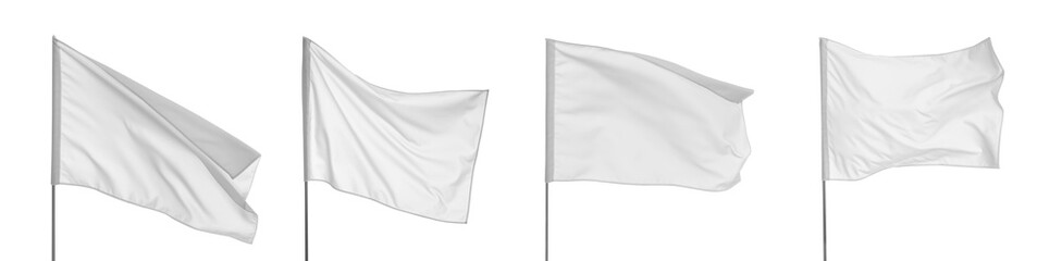 Set with blank flags on white background. Banner design © New Africa