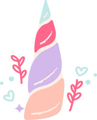 Fantasy Cute Unicorn Horn Unicorn Illustration
