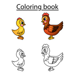 hen and chicken coloring book