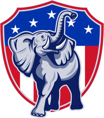 Republican Elephant Mascot USA Flag - 534367908