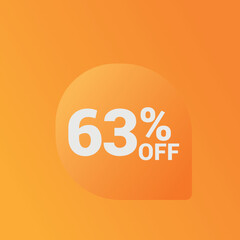63% off Sale banner offer ad discount promotion vector banner. price discount offer. season sale promo sticker colorful background