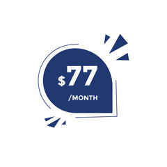 Obraz premium 77 dollar price tag. Price $77 USD dollar only Sticker sale promotion Design. shop now button for Business or shopping promotion 