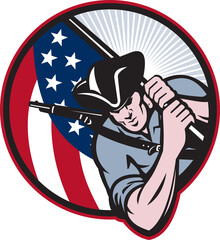 American Patriot Minuteman With Flag - 534369147