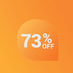73% off Sale banner offer ad discount promotion vector banner. price discount offer. season sale promo sticker colorful background