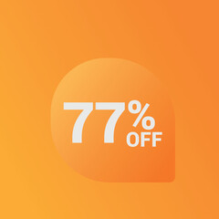 77% off Sale banner offer ad discount promotion vector banner. price discount offer. season sale promo sticker colorful background