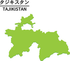 タジキスタンの世界地図イラスト