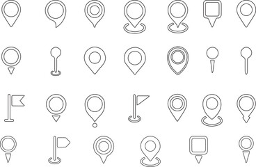 Set of Location pin icons. Modern map markers. Location mark icons. Vector illustration