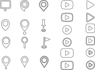 Set of Location pin icons. Modern map markers. Location mark icons. Vector illustration