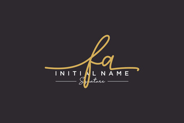Initial FA signature logo template vector. Hand drawn Calligraphy lettering Vector illustration.