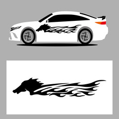 horse head stripes car decal. sticker car decal