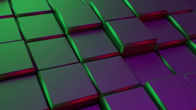 animated background of randomly moving cubes, seamless loop