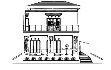 house design sketch, home interior and exterior designs sketch no background and PNG format