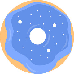 donut illustration with blue glaze