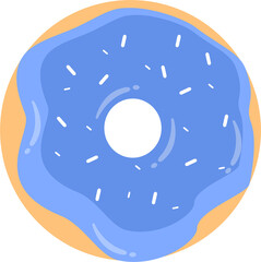 donut illustration with blue glaze