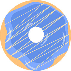 donut illustration with blue glaze