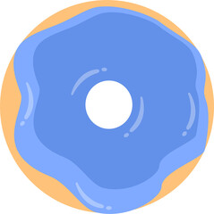 donut illustration with blue glaze