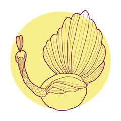 Ostrich hand drawing vector illustration