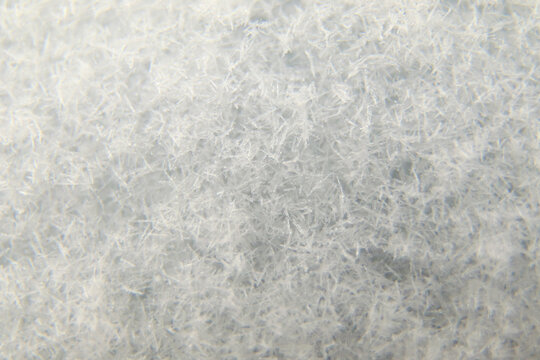 Defocus winter snow blue background. Abstract ice frost natural background with hoarfrost crystals. Macro shot from snowflakes. Abstract winter background. Design frozen. Out of focus