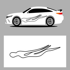 Fototapeta premium car stripes vector art decal with black color. stripes car decal. sticker car decal